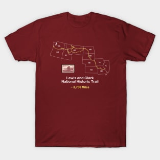 Route Map Design, The Lewis and Clark Trail T-Shirt